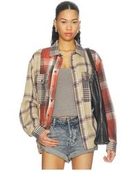One Teaspoon - Essential Patchwork Flannel Shirt - Lyst