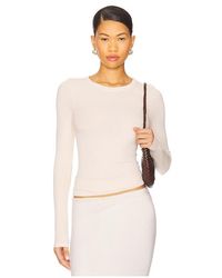 Enza Costa - Silk Knit Long Sleeve Crew Top - Lyst