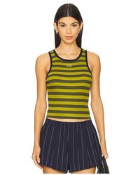 Ganni - Striped Rib Tank Top - Lyst