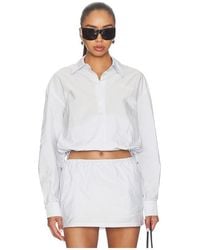 Alexander Wang - Cropped Shirt With Bungee Hem - Lyst