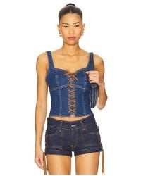 L'Agence - Nayeli Corset Tank Top - Lyst