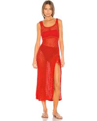 Camila Coelho Athena Crochet Dress - Rot