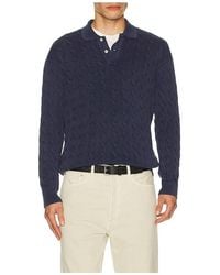 Polo Ralph Lauren - Long Sleeve Garment Dyed Cable Knit Polo Sweater - Lyst