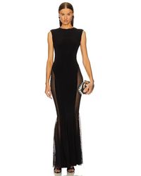 Norma Kamali - Sleeveless Crewneck Fishtail Gown With Mesh Sides - Lyst