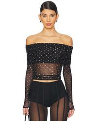 retroféte - Top Malla Oriana En Color Negro Talla En - Lyst