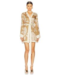 Alexis - Vestido Envolvente En Color Bronce Talla En - Lyst