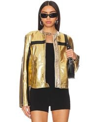 Free People - X Revolve X We The Free Fast Lane Metallic Faux Leather Jacket - Lyst