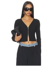 Alexander Wang - Long Sleeve Pointelle Cardigan Zip Up - Lyst