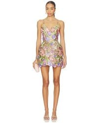 Bronx and Banco - Iris Floral Aria V-Neck Mini Dress - Lyst