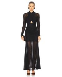 chinese dress ladies Annie Burgundy Satin Bardot Maxi Dress With Split Wrap Skirt – Club L  London main image 0