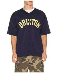 Brixton - The Mesh Short Sleeve Baseball Jersey - Lyst