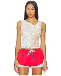 YUHAN WANG - Patchwork Lace Tank Top - Lyst