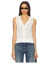 Central Park West - Chaleco De Cable Sin Mangas Sienna En Color Blanco Talla (También En M, S, Xl) - Lyst