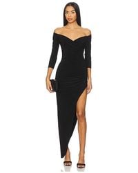 Norma Kamali - Off Shoulder Sweetheart Side Drape Gown - Lyst