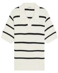 FRAME - Striped Polo Sweater - Lyst