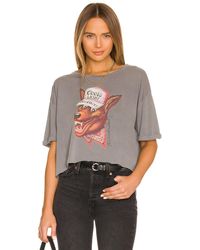 The Laundry Room Camiseta beer wolf crop oversized - Gris