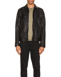 AllSaints Lark Leather Jacket - Schwarz