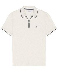 Original Penguin - Interlock Quarter Zip Polo En Color Crema Talla (También En M, S, Xl/1X) - Lyst