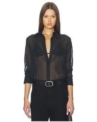Enza Costa - Cotton Organza Fitted Shirt - Lyst