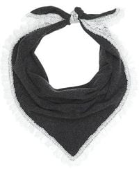 Ganni - Wool Lace Triangular Scarf - Lyst