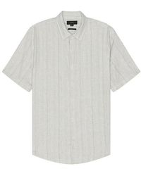 Vince - Shadow Stripe Short Sleeve Shirt - Lyst
