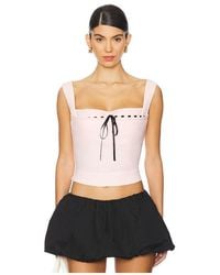 Miaou - Lace-Up Cropped Corset Top - Lyst