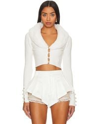 MAJORELLE - Laurel Faux Fur Shawl Cardigan - Lyst