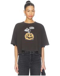 Daydreamer - Peanuts Spooky Pumpkin Cropped Oversized Tee - Lyst