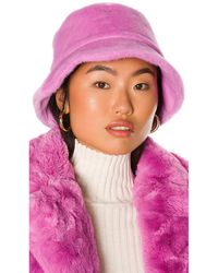 Apparis Tatum Faux Fur Bucket Hat - Pink