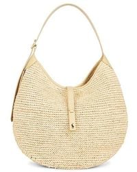 Polo Ralph Lauren - Raffia Leather Medium Shoulder Bag - Lyst