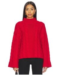 525 America - Adalynn Oversized Chunky Cable Mock Neck Pullover - Lyst