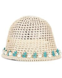 Lele Sadoughi - Maya Pearl Anchor Bucket Hat - Lyst