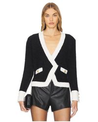 L'Agence - 'Agence Georgia Contrast Trim Cardigan Blazer - Lyst