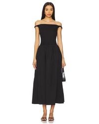 Astr - Vestido De Popelina Con Hombros Descubiertos En Color Negro Talla (También En M, S) - Lyst