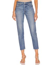 Moussy Denim Mv Magee Tapered Jeans in Light Blue Blue Womens Clothing Jeans Capri and cropped jeans 
