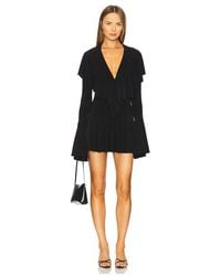Norma Kamali - Long Sleeve Deep V Ruffle Mini Dress - Lyst