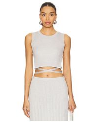 525 - Stevie Cropped Lurex Tie Tank - Lyst