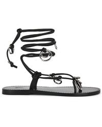 Polo Ralph Lauren - Leather Ring Wrap Flat Sandals - Lyst