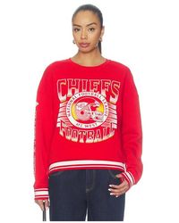 Junk Food - Chiefs Striped Rib Crew Sweatshirt - Lyst
