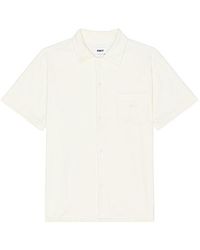 Obey - Shelter Terry Cloth Button Up Shirt - Lyst