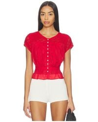 Free People - Glimmer Embroidered Top - Lyst
