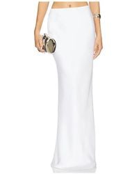 Norma Kamali - Falda Con Dobladillo Inclinado Obie En Color Blanco Talla En - Lyst