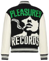 Pleasures - Smoke Knitted Varsity Jacket - Lyst
