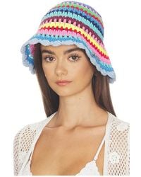 Ganni - Crochet Stripe Bucket Hat - Lyst