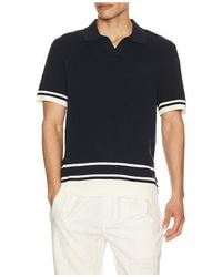 Onia - Cotton Textured Johnny Collar Polo - Lyst