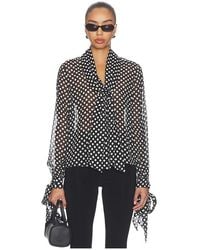 FRAME - The Nouvelle Polka Dot Blouse - Lyst