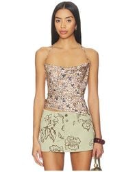 Juliet Johnstone - Satin Cowl Neck Halter Top - Lyst
