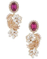 Anton Heunis - Omega Clasp Crystal Floral Motif Pendant Earrings - Lyst