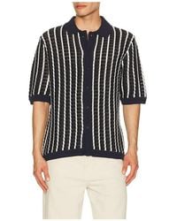 Rag & Bone - Camisa Crochet Dalton En Color Azul Marino Talla (También En S, M, Xl/1X) - Lyst