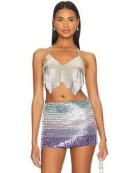 h:ours - Florenzia Chainmail Crop Top - Lyst